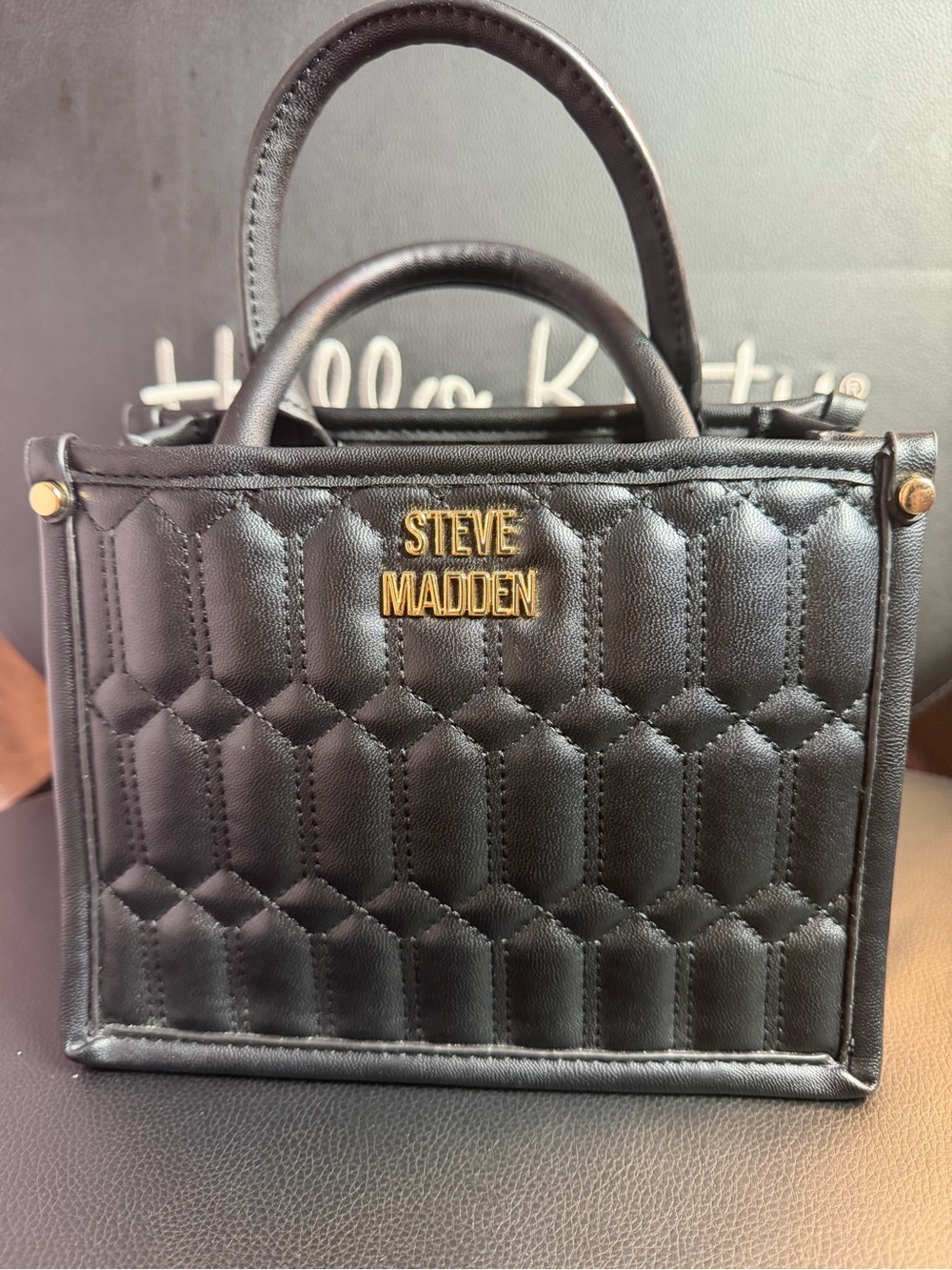 Steve Madden Black Quilted Satchel with Gold Hardware FINAL PRICE